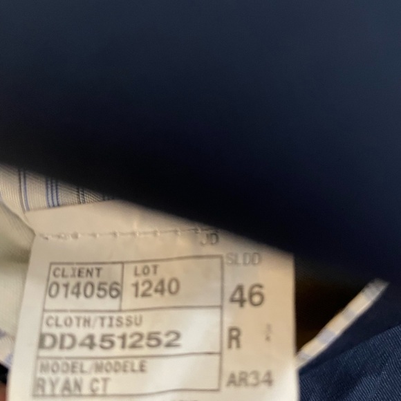 David Donahue Luxury Super 150's Wool Ryan Suit Jacket in Navy Size 46 R - Picture 10 of 10